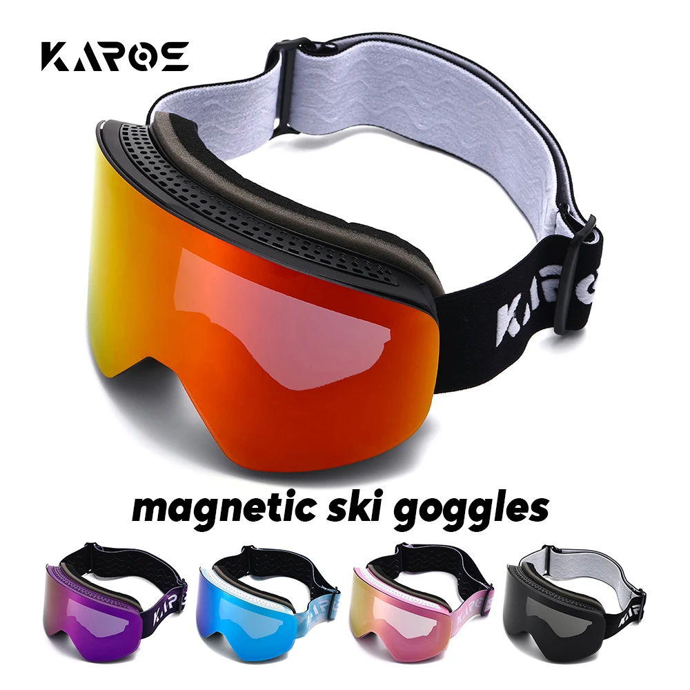 

KAROS Professional Ski Goggles Magnetic Double Layer Skiing Anti-fog Goggles UV400 Snowboard Goggle Men Women Sport Ski Glasses