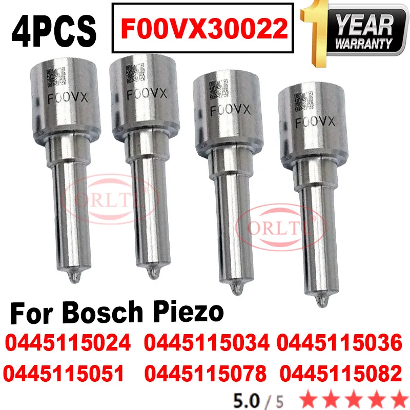 

4PCS F00VX30022 For Piezo AUDI A4 VW 0445115078 0445115082 0445115024 0445115034 0445115036 0445115051 Diesel Injector Nozzle