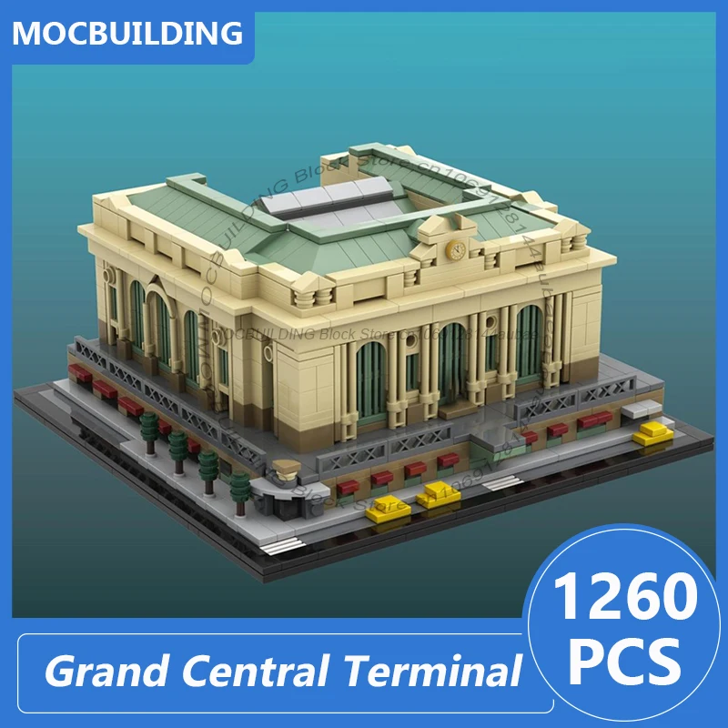 1:600 Scale Grand Central Terminal Model MOC Building Blocks DIY Assemble Bricks Architecture Collection Xmas Toys Gifts 1250PCS