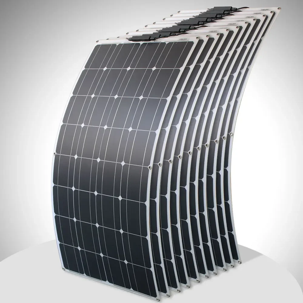 Panel słoneczny elastyczny 1000W 12V 24V, panel solarny 100W monokrystaliczny, ładowarka do akumulatorów do kampera, samochodu elektrycznego, na kemping, do jachtu — zdjęcie produktu 7