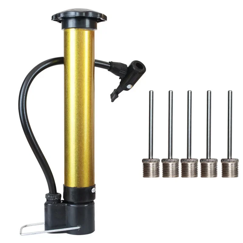 AliExpress 1 Set Golden Multifunctional Portable Bicycle Ball Mini High Pressure Bicycle Pump With Air Needle