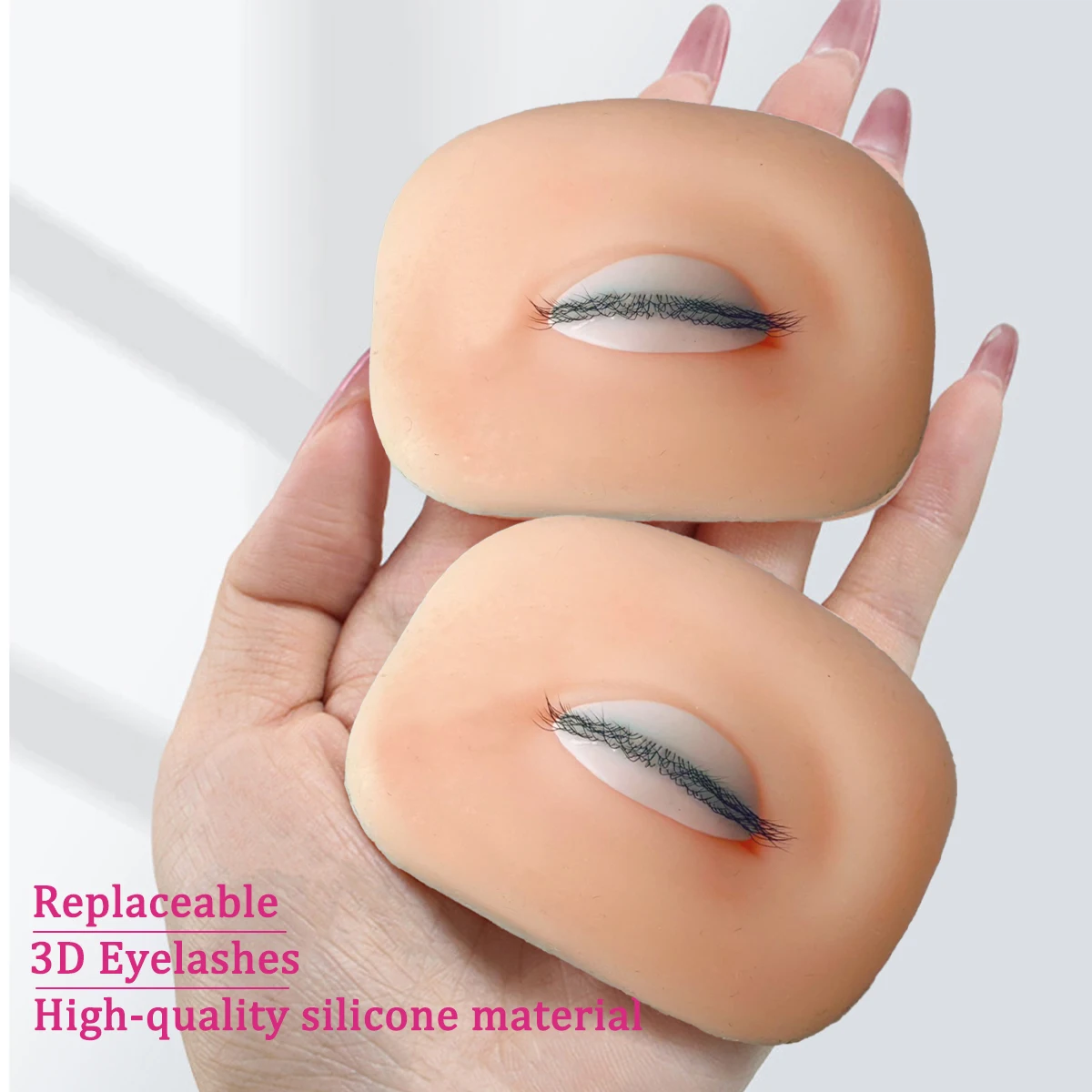 3D Eyelash Mannequin Eyesfor Eyelash Practice, Flat Doll Head, Korean Makeup Tool，False Eyelash Grafting Training Mannequin Head