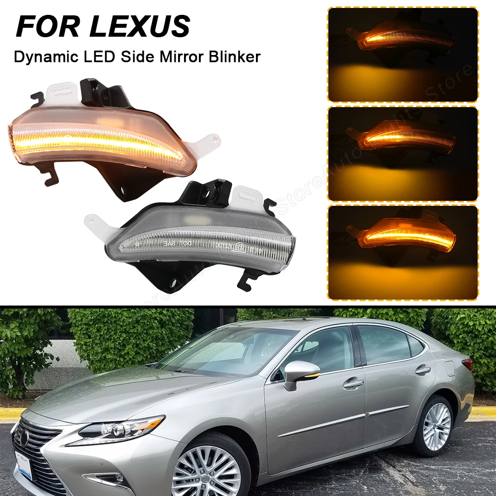 

2Pcs LED Side Mirror Blinker Light Dynamic LED Turn Signal Indicator Lamps For Lexus ES 300h 350 IS 200t 250 300 350 LS 460 460L