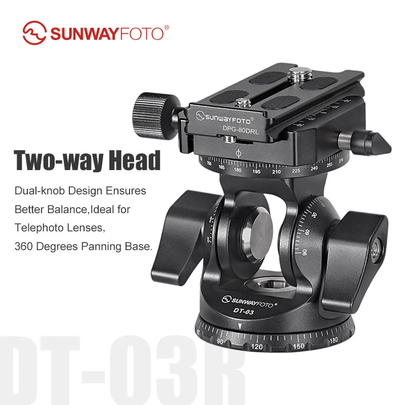 SUNWAYFOTO DT-03 Tilt Head for Monopod and Tripod XXlbs Load Capacity