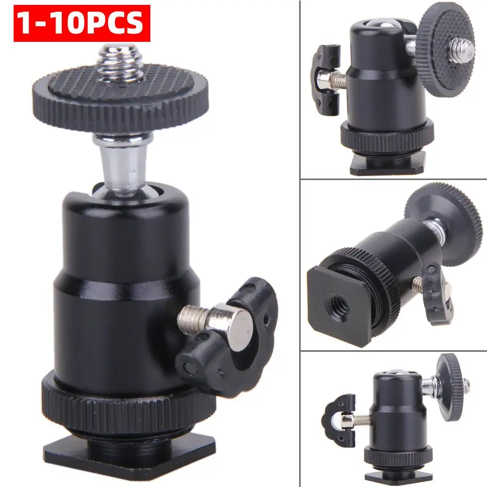 1 Buah untuk Kamera Tripod Lampu LED Flash Tripod Bracket Holder Mount 1/4 Hot Shoe Adapter Cradle Ball Head