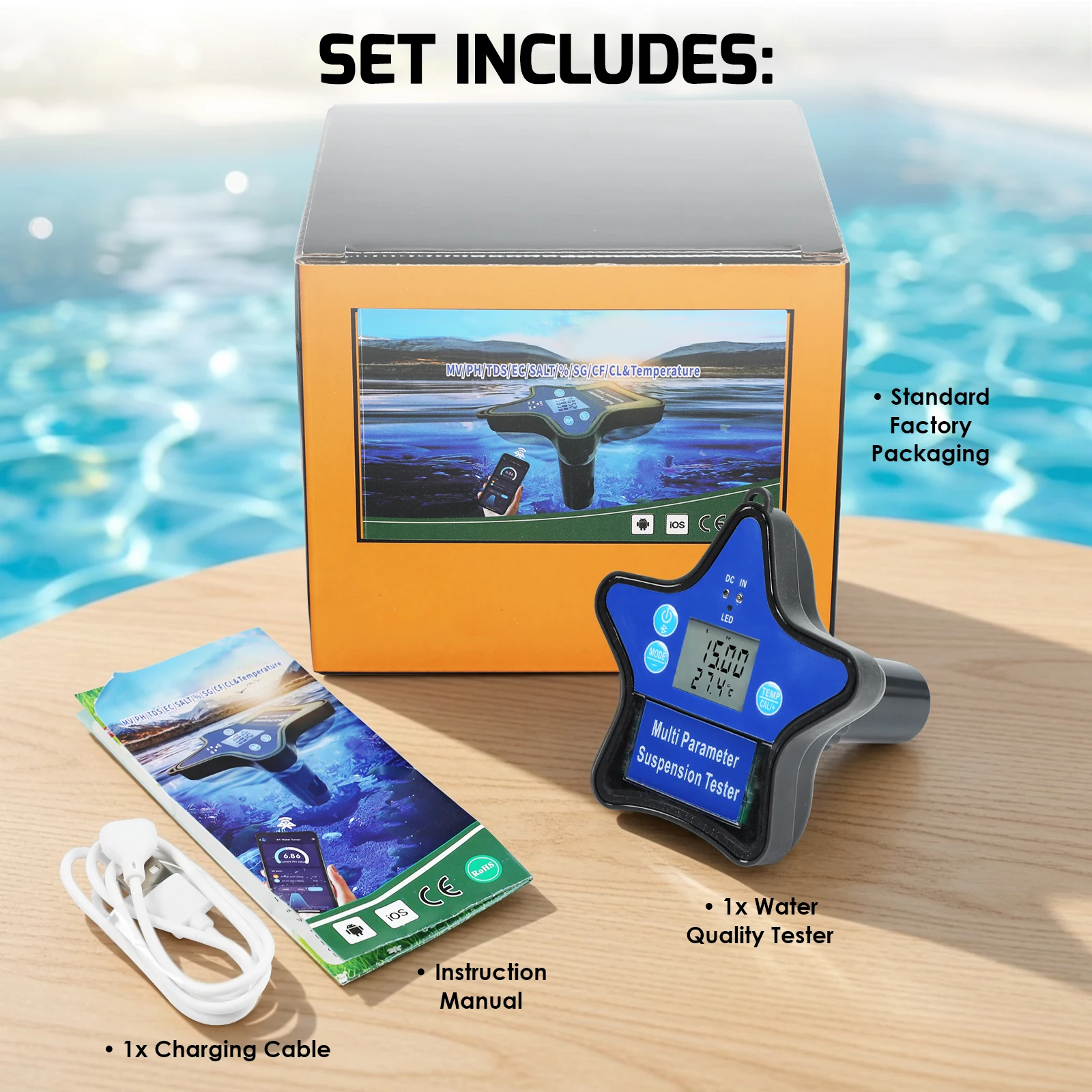 Profesyonel Çok Parametreli Su - Pool Test Kit Digital incelemesi ve fiyatı
