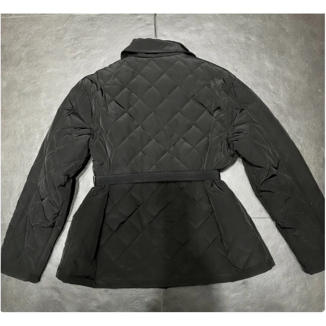 

New Winter Women's Fashionable And Warm Diamond-patterned Double-pocket Casual Cotton-padded Jacket