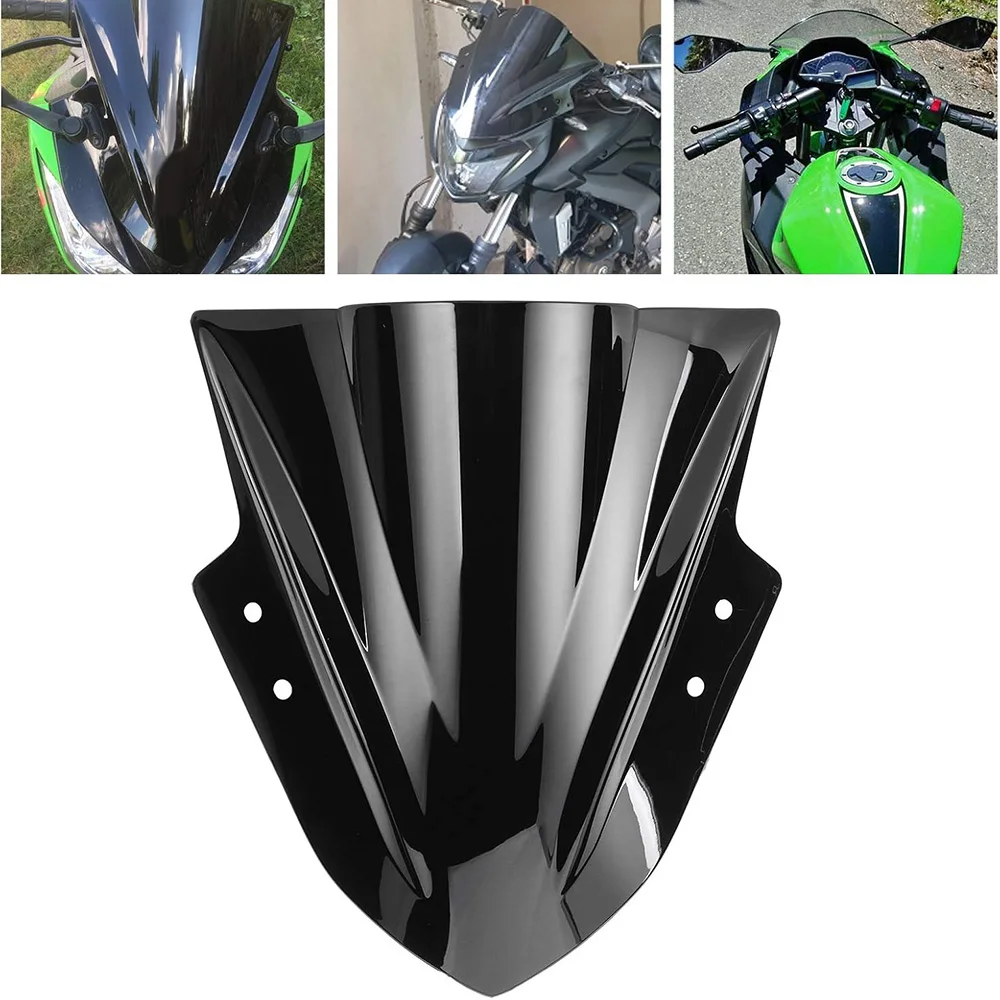 Motorcycle Windshield Windscreen Wind Splitter Windshield Wind Deflector Splitter Compatible for Ninja 300 R EX300R EX 300R 13-1