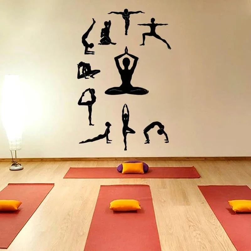 Naklejka ścienna do jogi Lotus Yoga Meditation Symbol Yoga Studio Decor Naklejka ścienna Fitness Pilates Sport Vinyl Art Home Decor X113 — zdjęcie 2