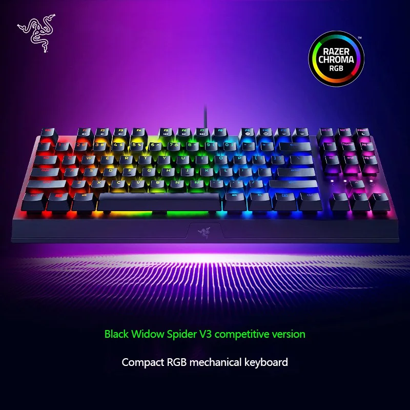 

Razer Black Widow Spider V3 конкурентоспособная клавиатура TKL компьютерная игра Warcraft RGB подсветка чувствительная 87 механическая клавиатура