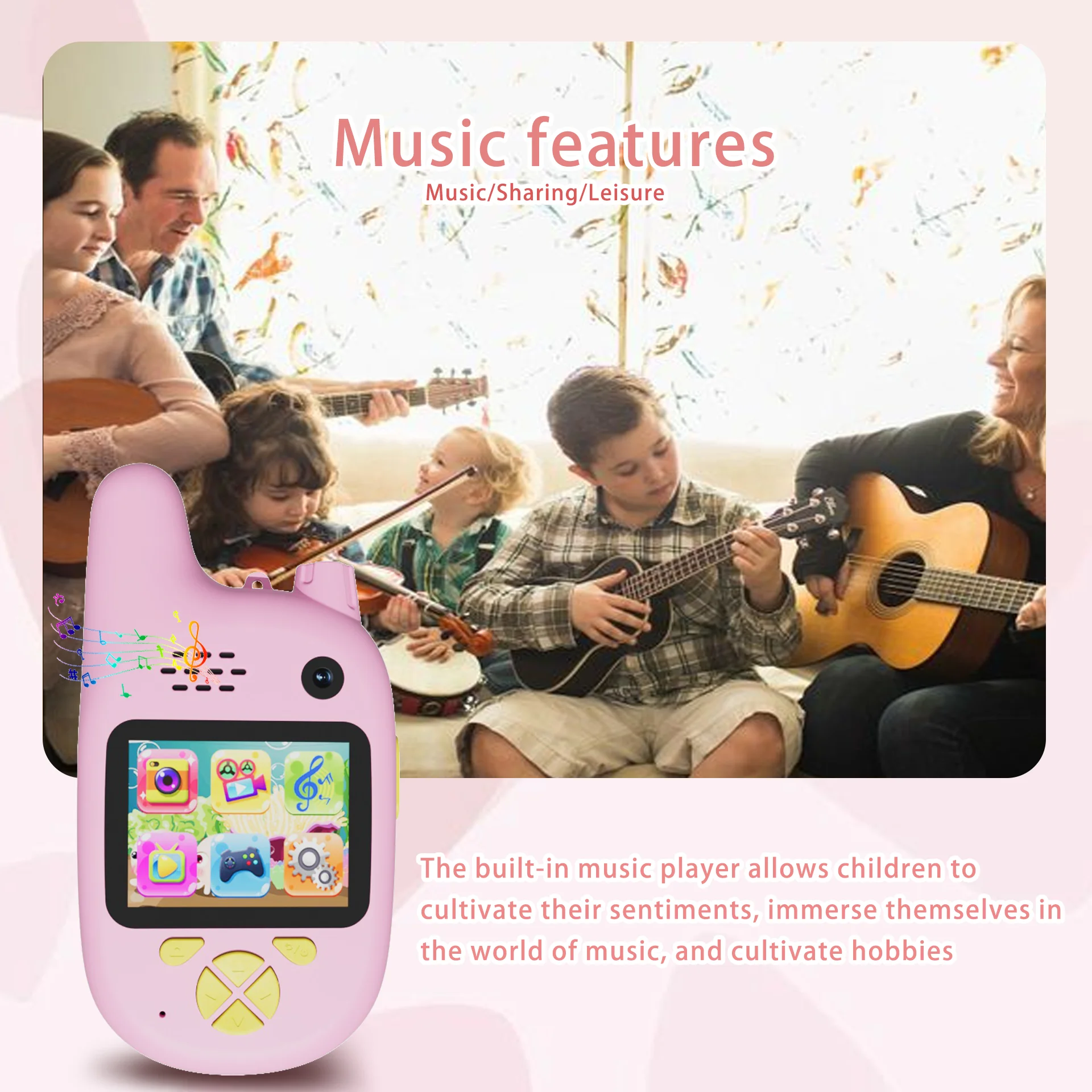 Walkie-takie CÁMARA DE ACCIÓN Digital para niños, niños y niñas de 3-9 años, juguetes para niños pequeños, HD, pantalla de 2 pulgadas, 2 piezas (Rosa + azul)