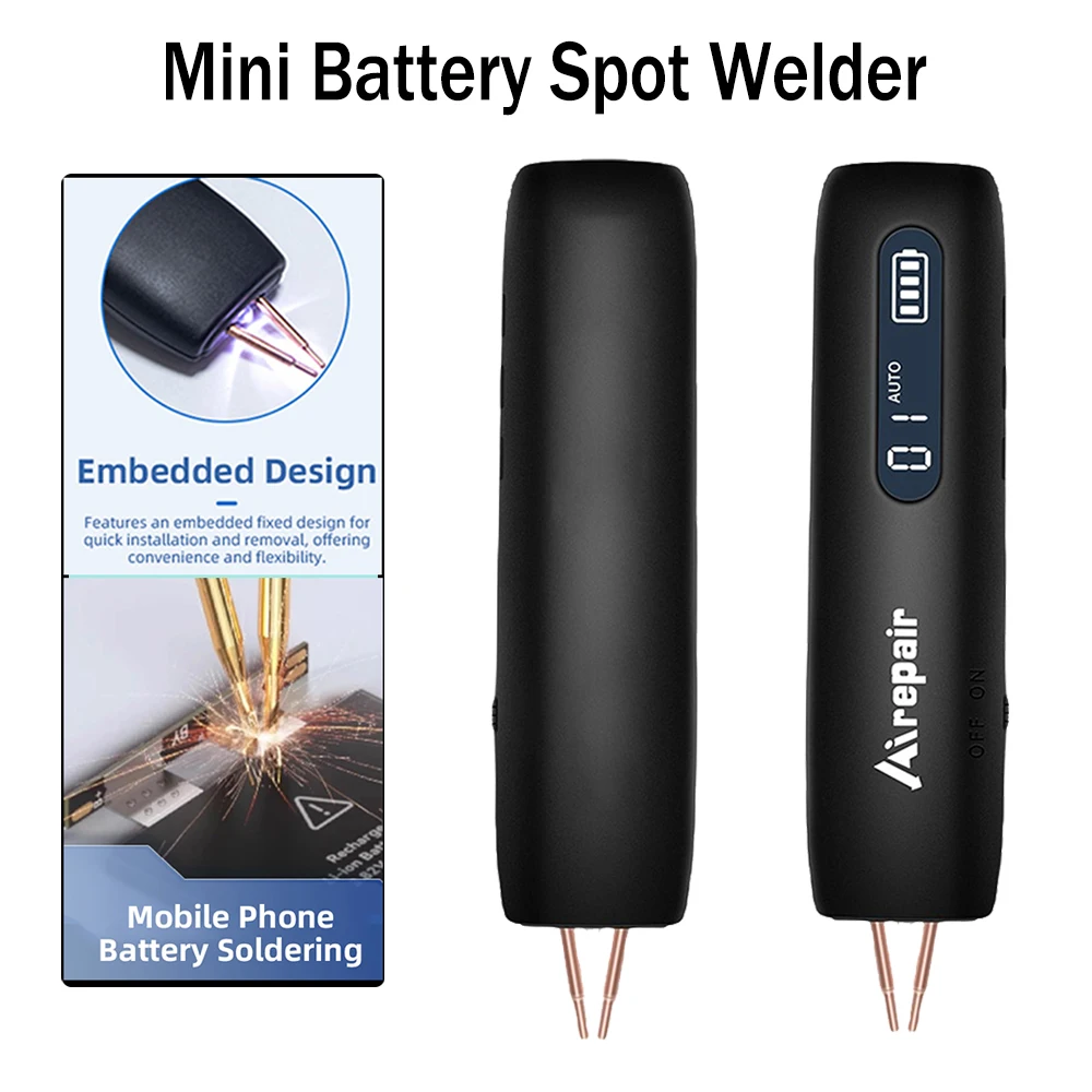 Soudeuse par points à batterie 2-en-1, outil de soudage à double impulsion avec éclairage LED pour souder des plaques de nickel