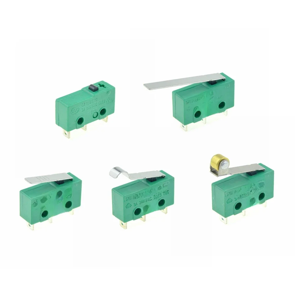 5PC mikro wyłączniki krańcowe 3 piny NO + NC SPDT 3A/5A 250VAC mały mikroprzełącznik 17mm 29mm długi łuk dźwignia rolkowa przełącznik mikroprzełączniki — zdjęcie 2