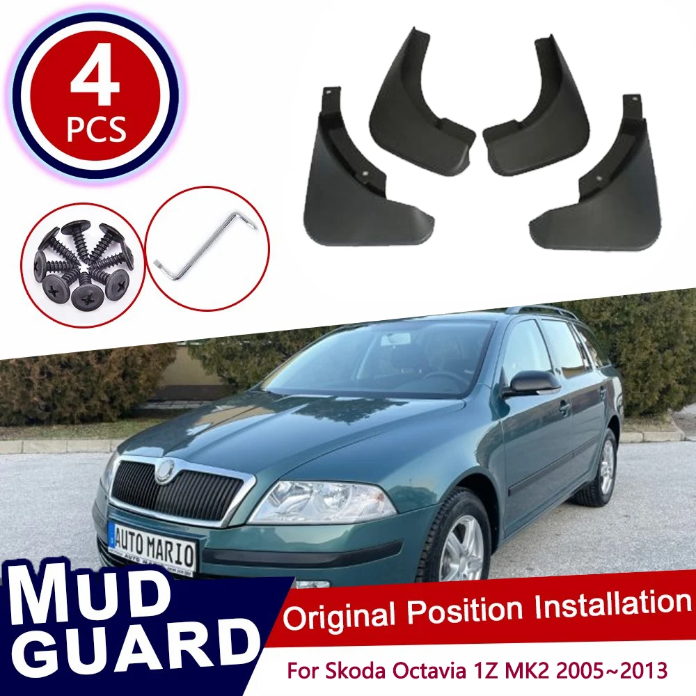 

For Skoda Octavia 1Z MK2 2th 2Gen 2rd 2005~2013 Fantasia Front Rear 4pcs Set Car Mud Flaps Splash Guards Mudguards Mudflaps Flap