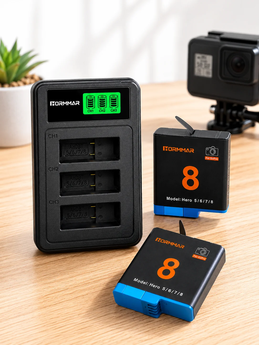 Bateria zamienna GoPro Hero 5 6 7 8 Black 1800mAh, akumulator litowo-jonowy do aparatu, kompatybilny z Hero5 Hero6 Hero7 Hero8 — 2