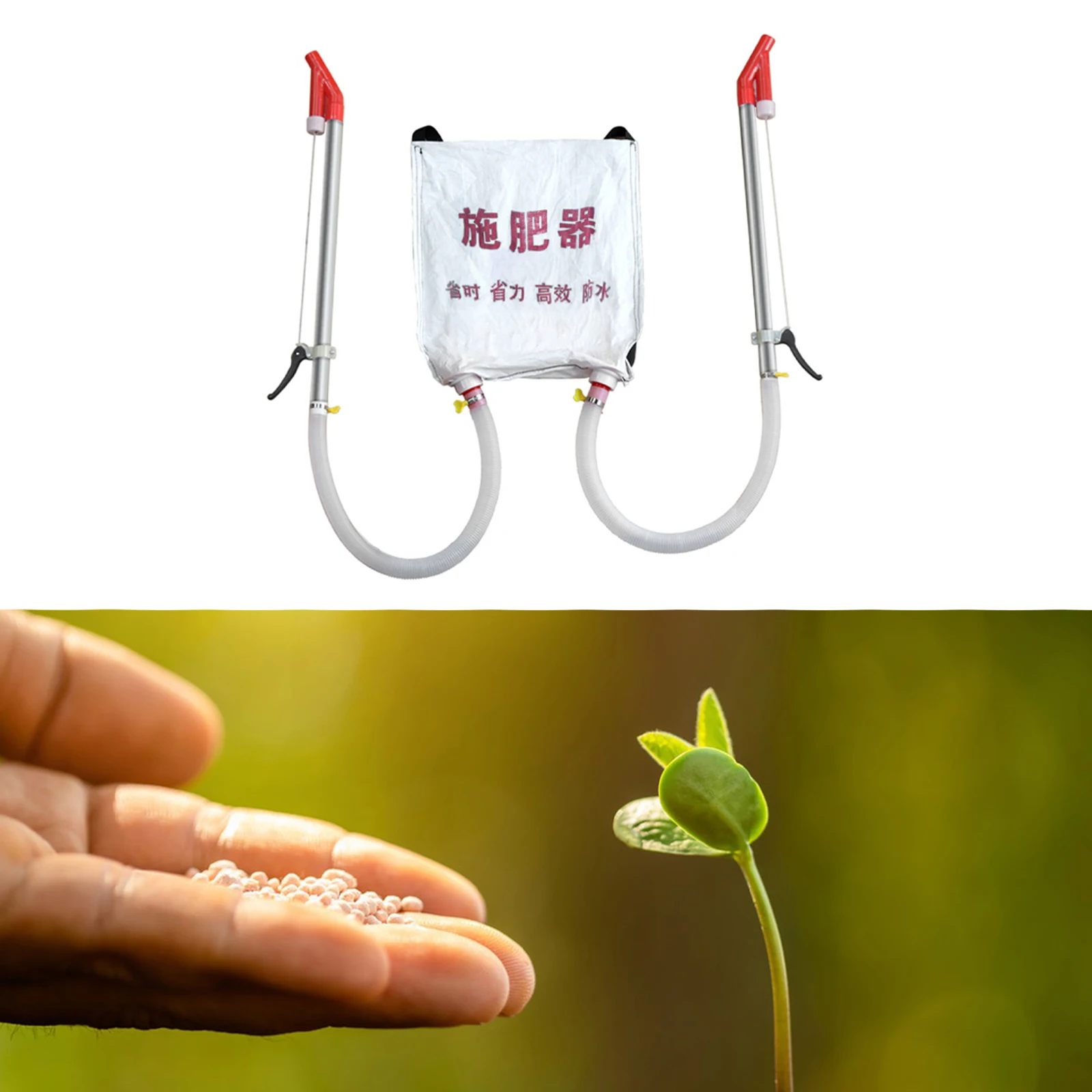 Granular Fertilizer Spreader with Large Capacity Backpack Woven Bag Versatile corn Fertilizing Tool Ergonomic Design Labor Save