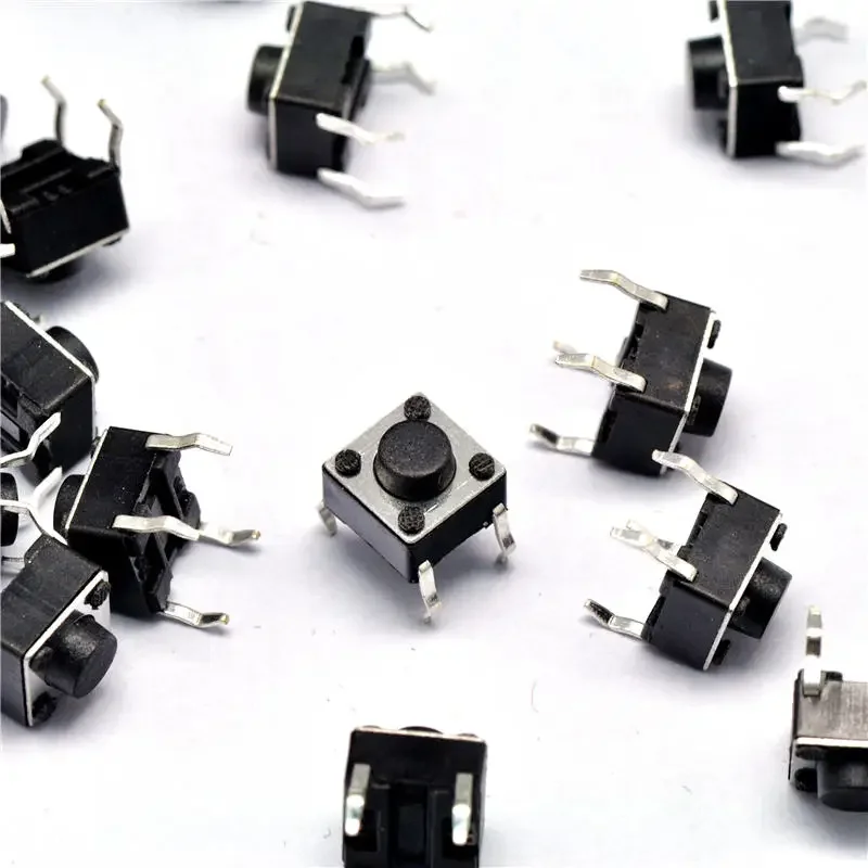 100 szt. Przełącznik dotykowy 6x6x5mm DIP4 ON/OFF 6*6*5 Przycisk dotykowy Mikroprzełącznik dotykowy 6*6*5mm Przyciski DIP 4-pinowe — zdjęcie 2