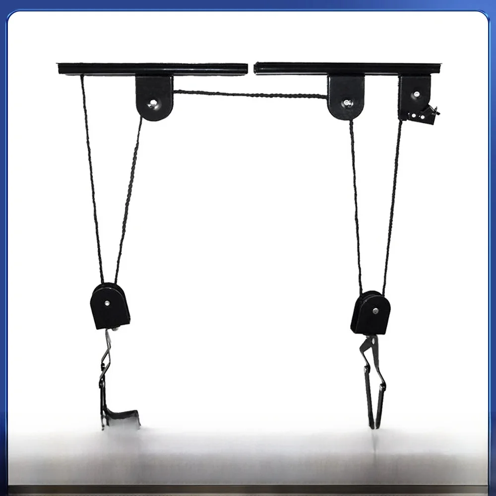 AliExpress NONE Bicycle Hoist Garage Storage Bike Lift Pulley System with 60kg Bearing Overhead Bike Rack Heavy Duty Ceiling Bikes Hanger