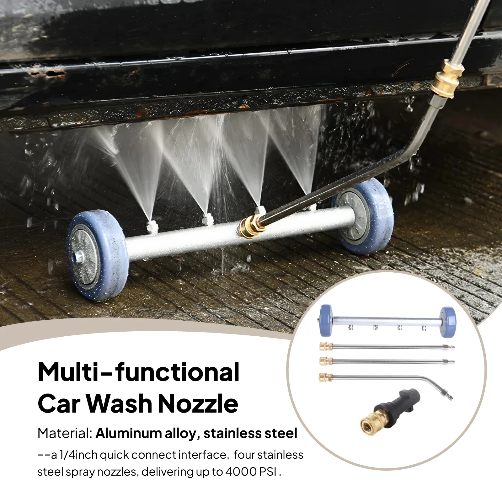 

Мойка высокого давления для днища автомобиля, водяная щетка для тротуаров, двора, террасы, быстросъемное соединение 1/4 дюйма, для мойки автомобилей и транспортных средств