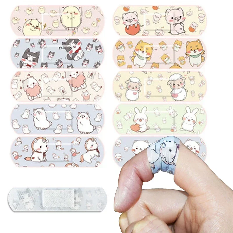 120pcs Kawaii Cartoon Water Resistant Band Aid Breathable Self-adhesive Plaster Bandages Patches Woundplast for Children