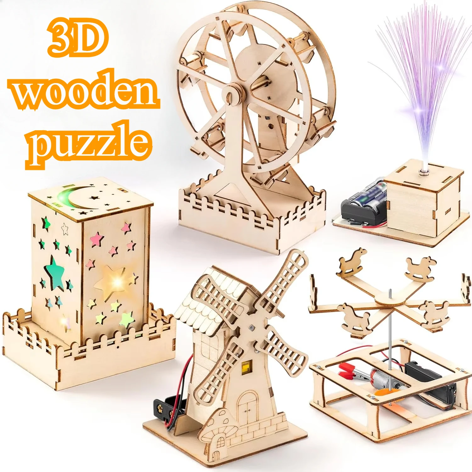 Holzhandwerksset, STEM-Kits, DIY-Wissenschaftsbauprojekte, 3D-Holzpuzzles, Modellbausatz, Lernspielzeug für Jungen und Mädchen