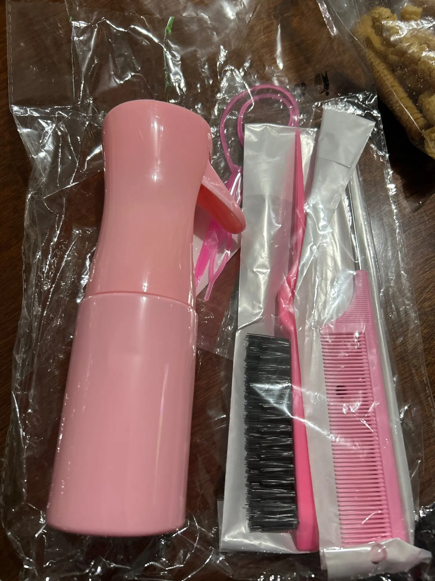 4/5/6pcs Hair Brush Set Hairdressing Spray Bottle Hair Braiding Loop Rat Tail Comb Teasing Hair Brsuh Salon Hair Styling Tools photo review