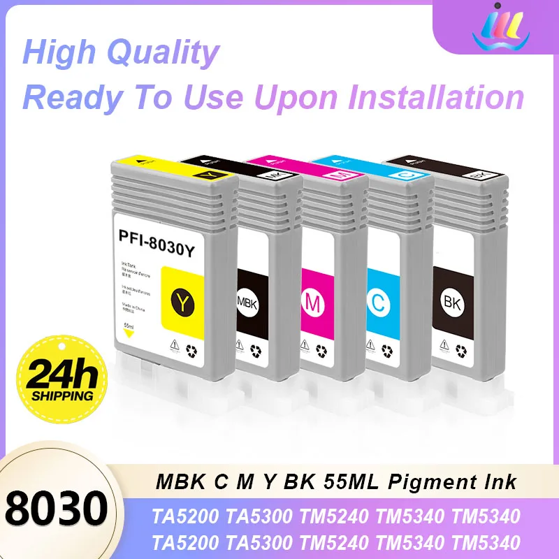 PFI-8030 Full Ink Cartridge with Pigment Ink for Canon imagePROGRAF TA-5200/TA-5300/TM-5240/TM-5340 Plotter Compatible Ink