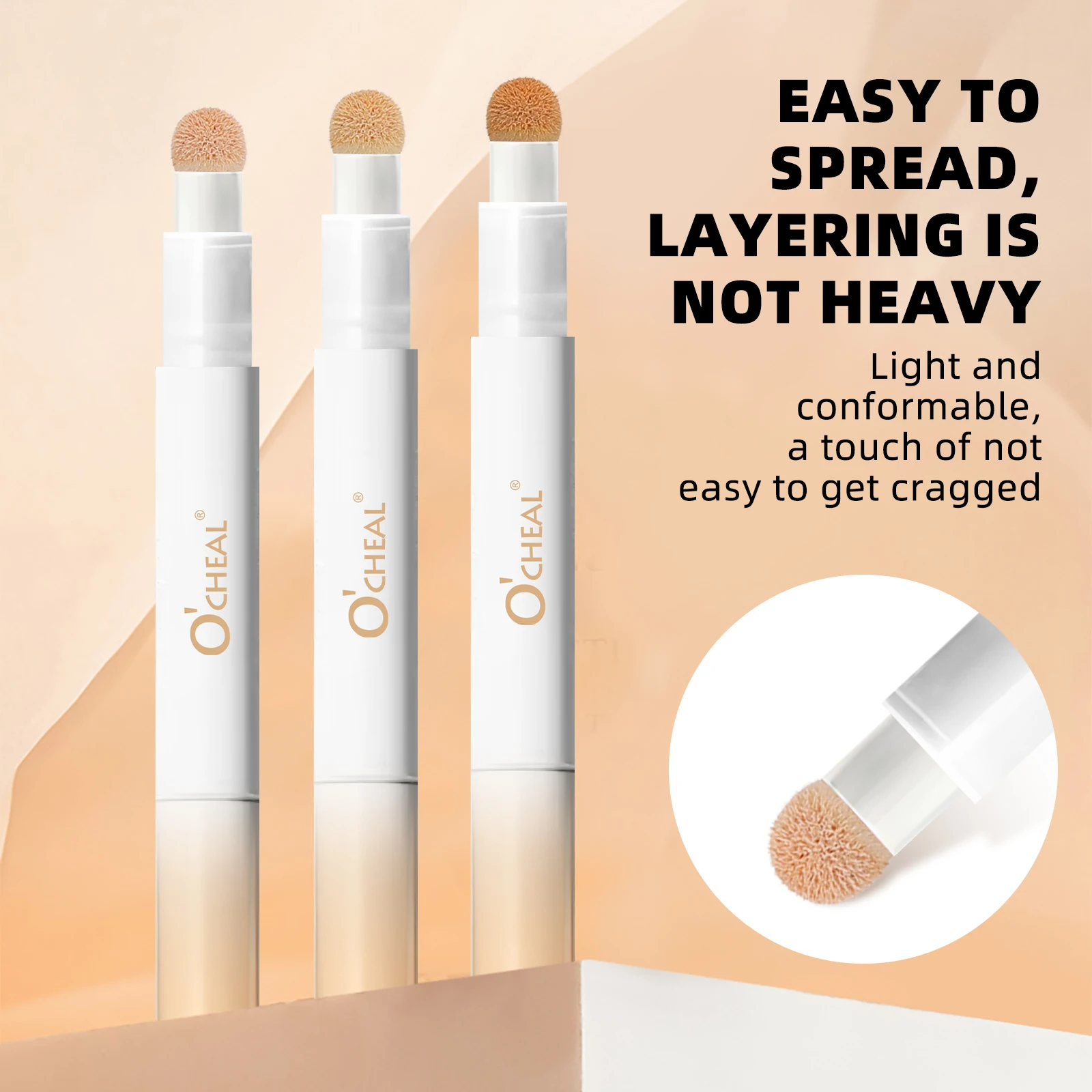 Ocheal 3 Color Face Foundation Concealer Pen Long Lasting Waterproof Corrector Contour Concealers Stick Cosmetic Makeup