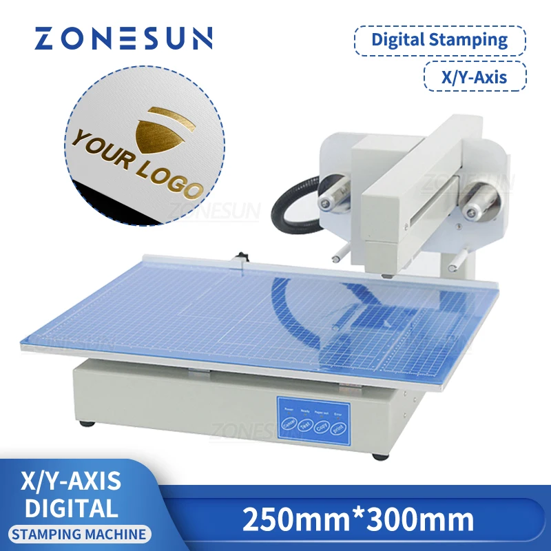 ZONESUN Digital Automatic Stamping Machine Card Paper Customized Content Notebook Bronzing Desk Calendar Printing ZS-3025