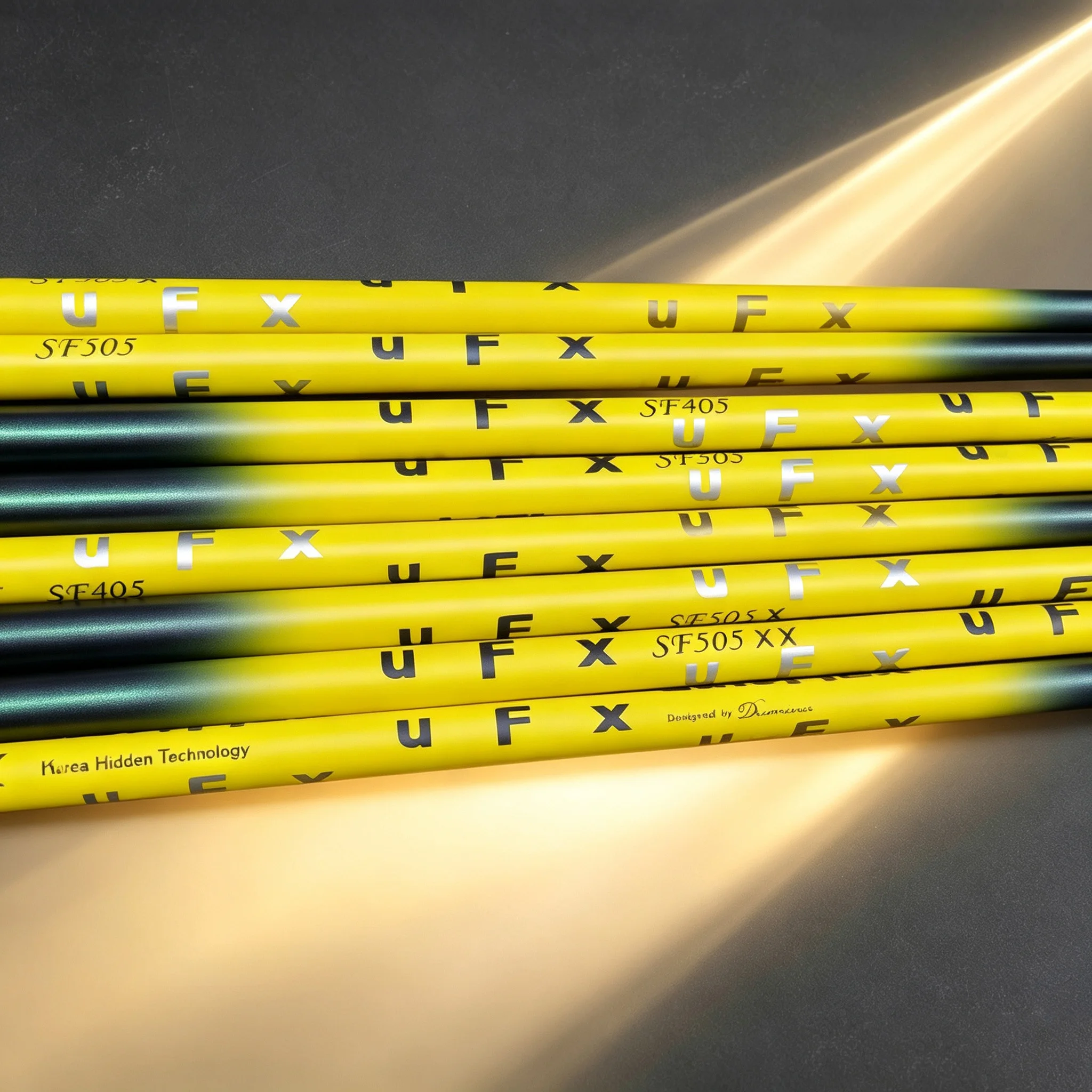 Varilla de fibra de carbono para palos de golf Af, color amarillo, completamente nueva. | Disponible en dos tamaños: 39 pulgadas / 45 pulgadas, utiliza tecnología de fibra de carbono ligera de cinco ejes, alta elas