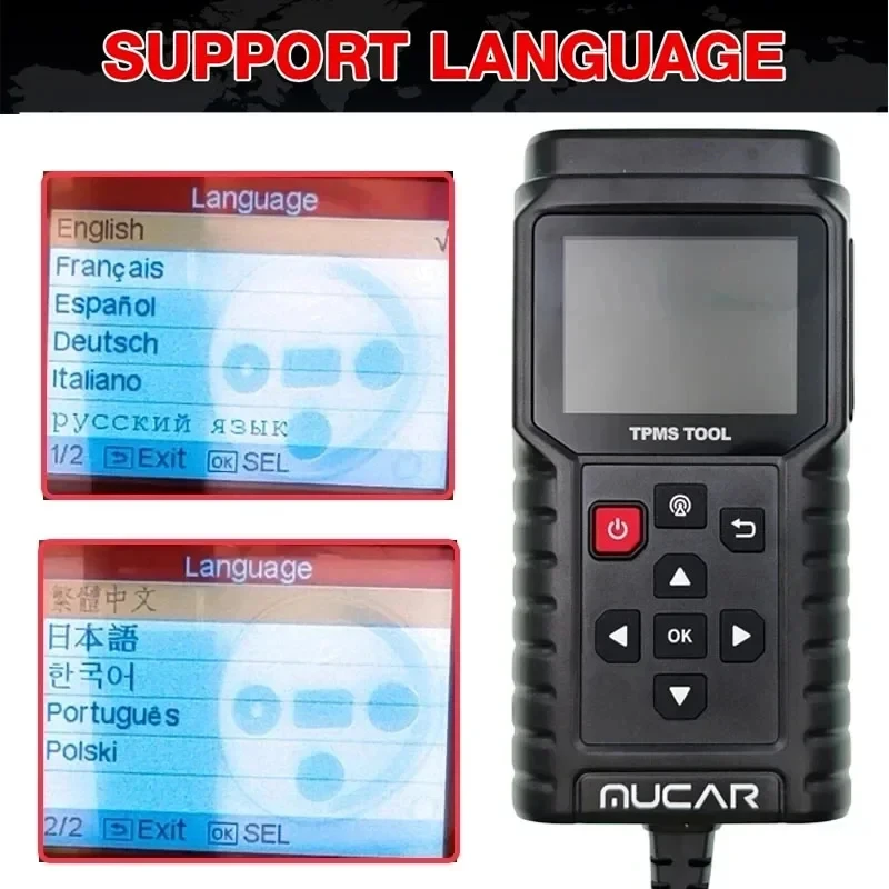 MUCAR T90 TPMS Programmer Tool S3 TPMS Sensor Upgrade of THINKCAR T90 Car Tire Pressure Diagnosis Service Tool Multi-languages