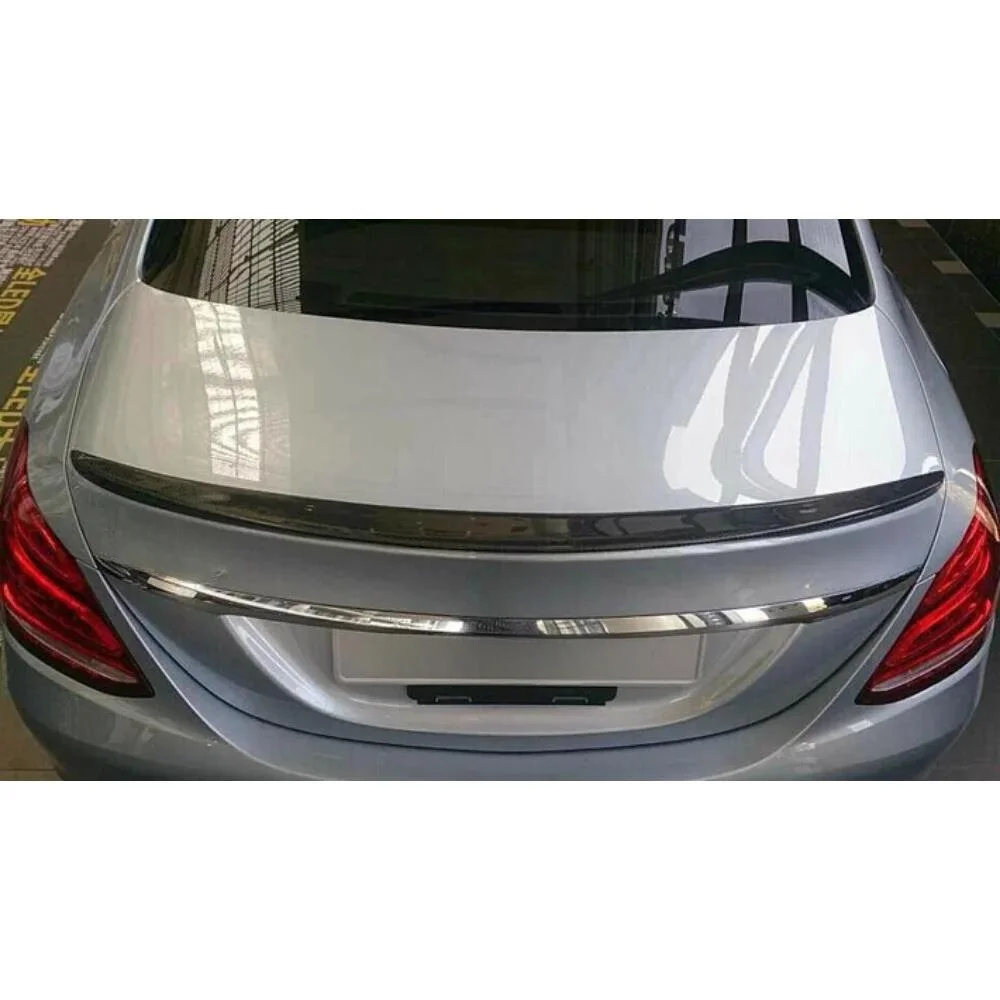 For Mercedes C W205 Glass Under Spoiler Fiber Material Rear Roof Spoiler Wing Trunk Lip Car Styling Fully Compatible Tuning