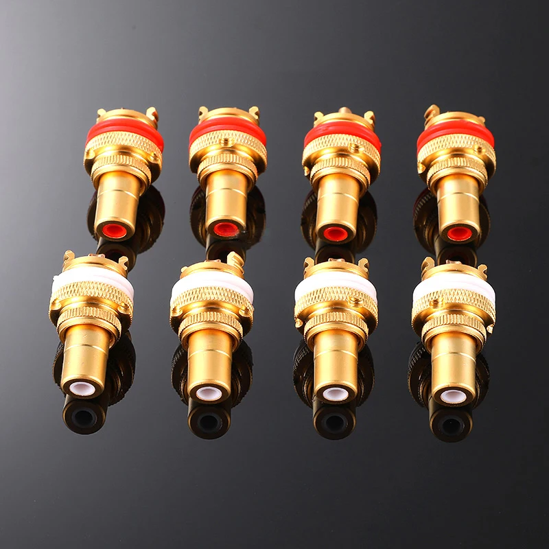 

Gold-Plated Purple Copper RCA Female Jack Audio Terminal - HiFi Amplifier Soldering Connector, High Fidelity & Anti-Oxidation
