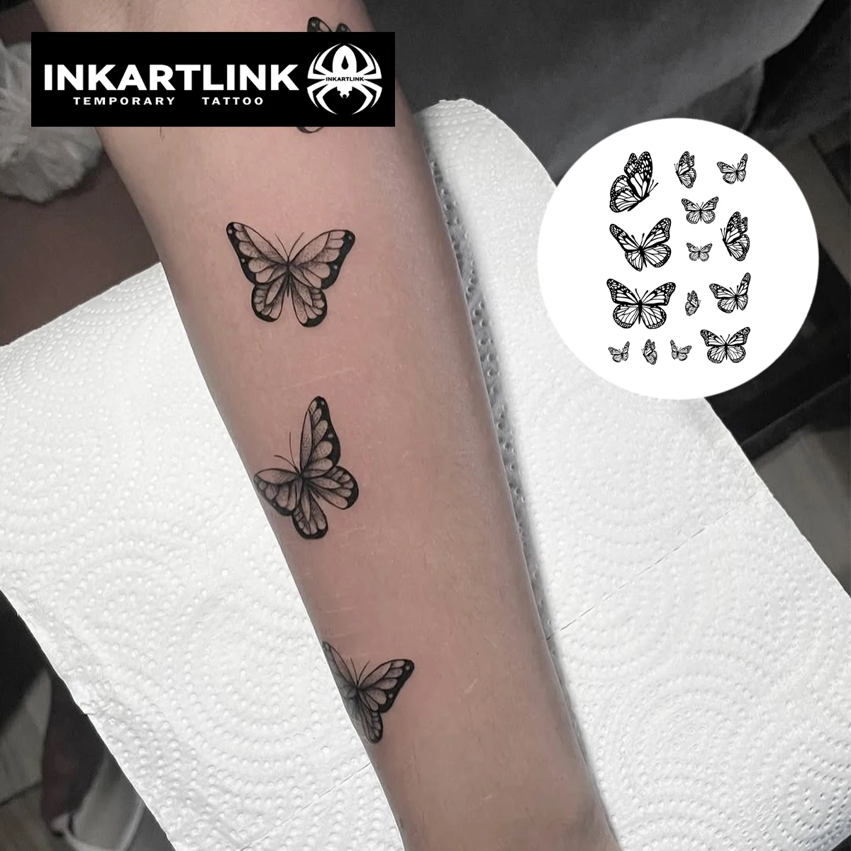 Butterfly Temporary Tattoo,Lasts To 15 Days New Technology Magic Waterproof Semi Permanent Sticker.