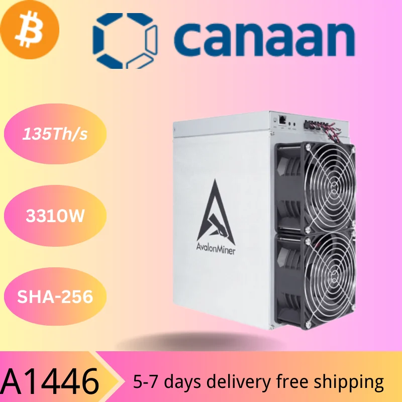 New Avalon Miner A1446 130T 133T 136Th/s 3310W Crypto Bitcoin Miner Avalon A1446 Asic BTC Miner Than Avalon A1346 A1246 A1166