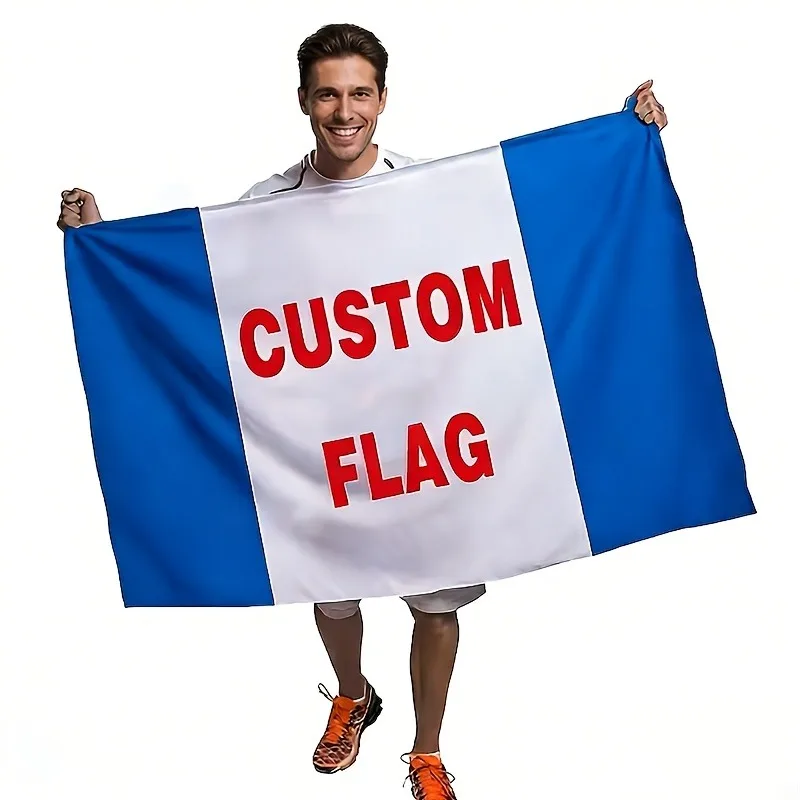Custom Flags 3x5ft Personalize Print Your Own Logo Design Words Text - Vivid Color | Double Stitched | Brass Grommets