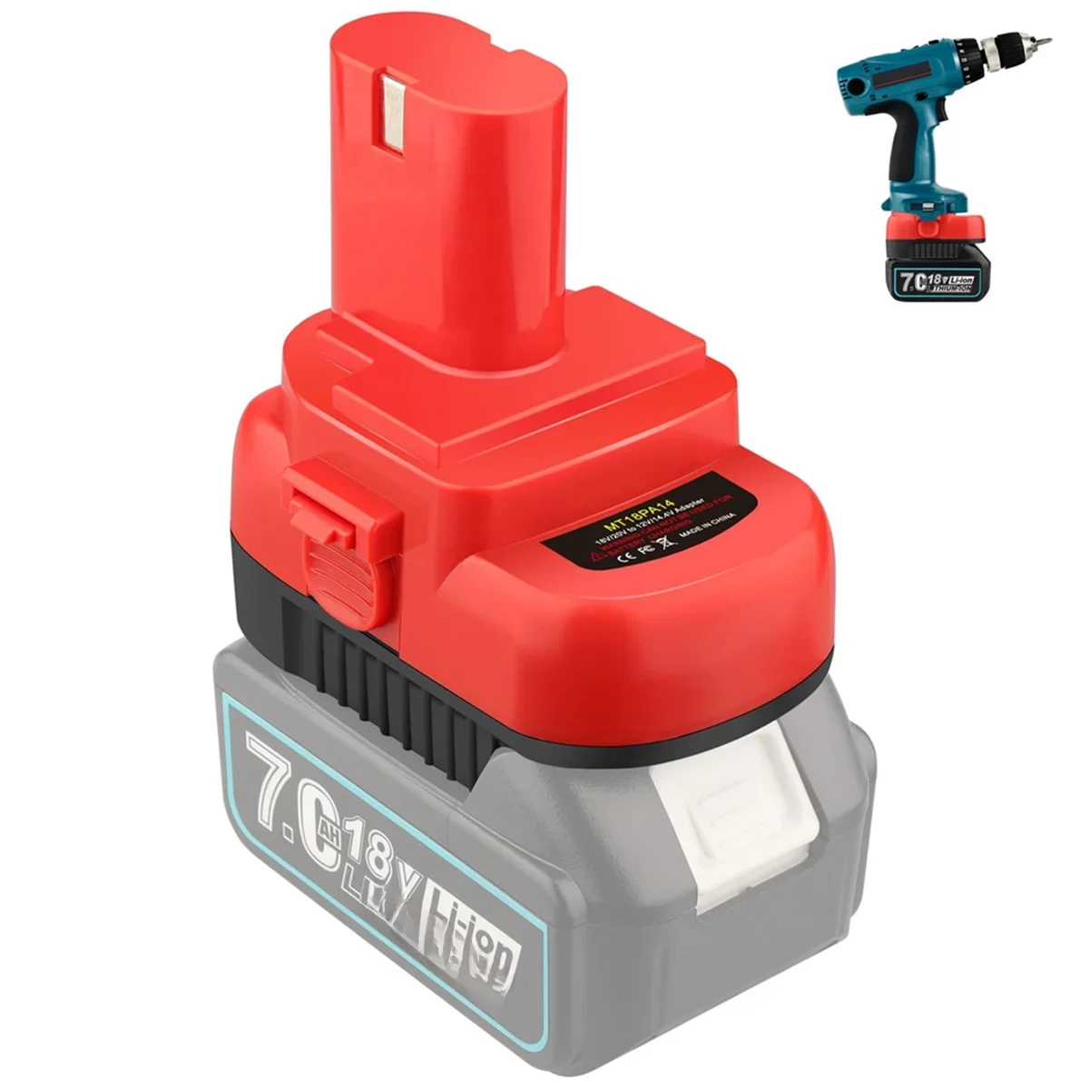 AS63 MT18PA14 Adapter akumulatora do akumulatora litowo-jonowego Makita 18 V konwertowany na akumulator Ni-Mh 12 V/14,4 V 1200 1 — 2