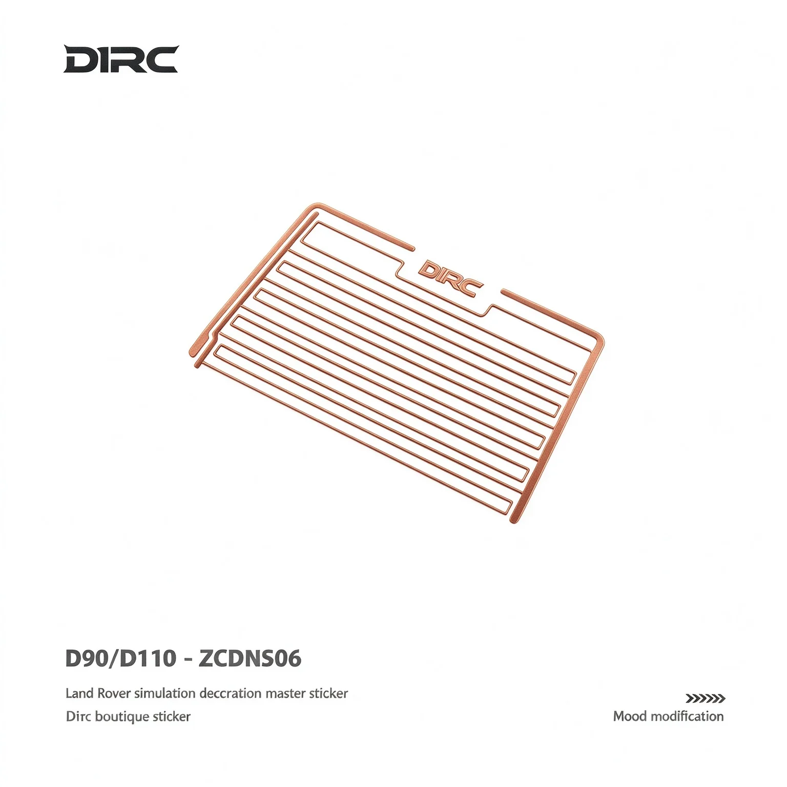 D1RC 1/10 Scale Metal Decal for Land Rover Defender RC Crawler Realistic Rear Window Texture Decal Fit for Camel Cup