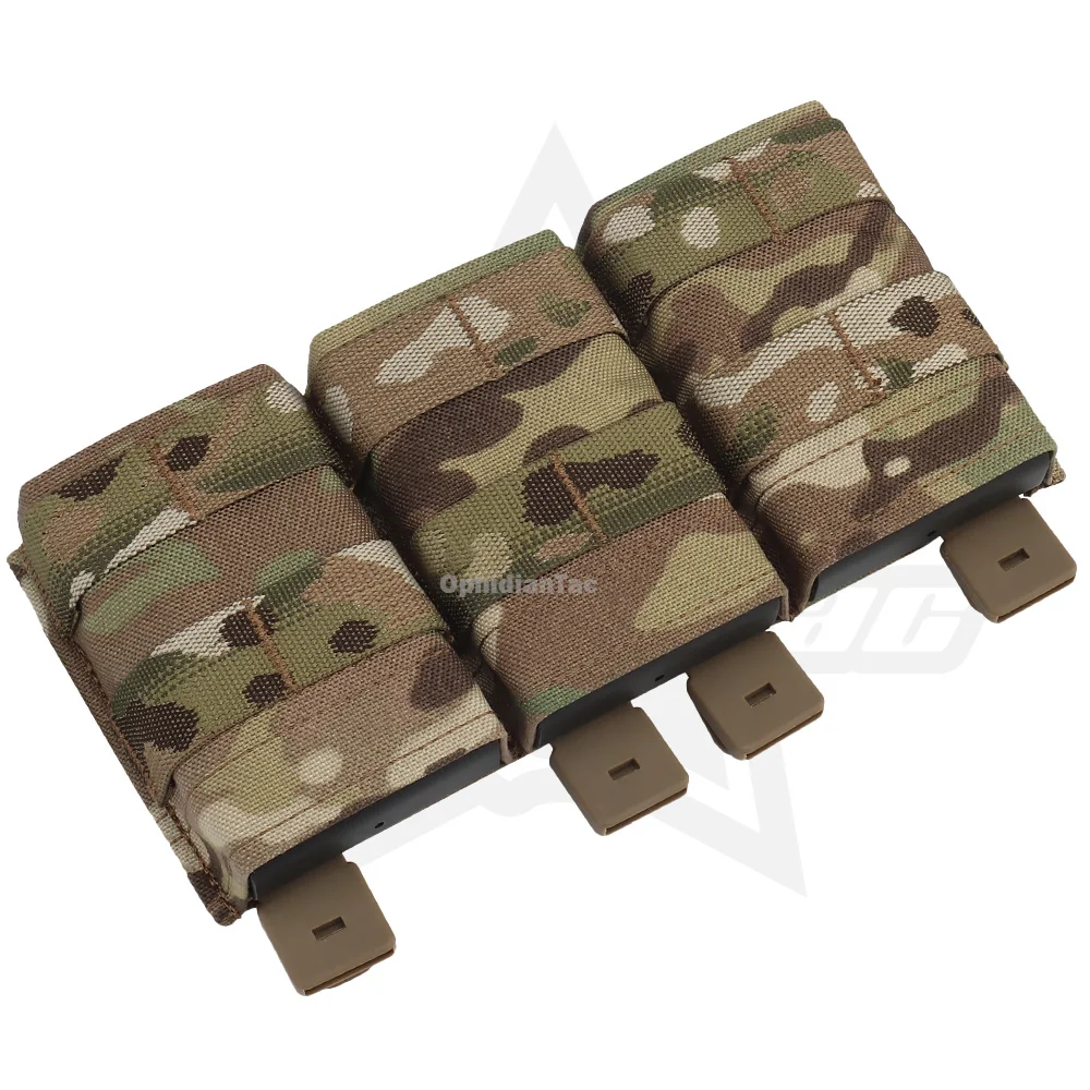 OphidianTac Triple Medium 5.56 M4 KYWI Magazine Pouch Insert Open Malice Clip Strap 500D Nylon  Hunting Airsoft