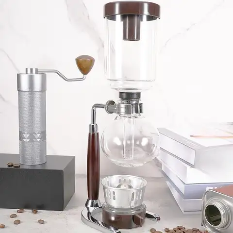 Siphon Vacuum Coffee Maker wooden Handle Siphon Pot Professional Coffee Kettle Pot Set Filter Espresso Syphon Coffee Maker Cafe