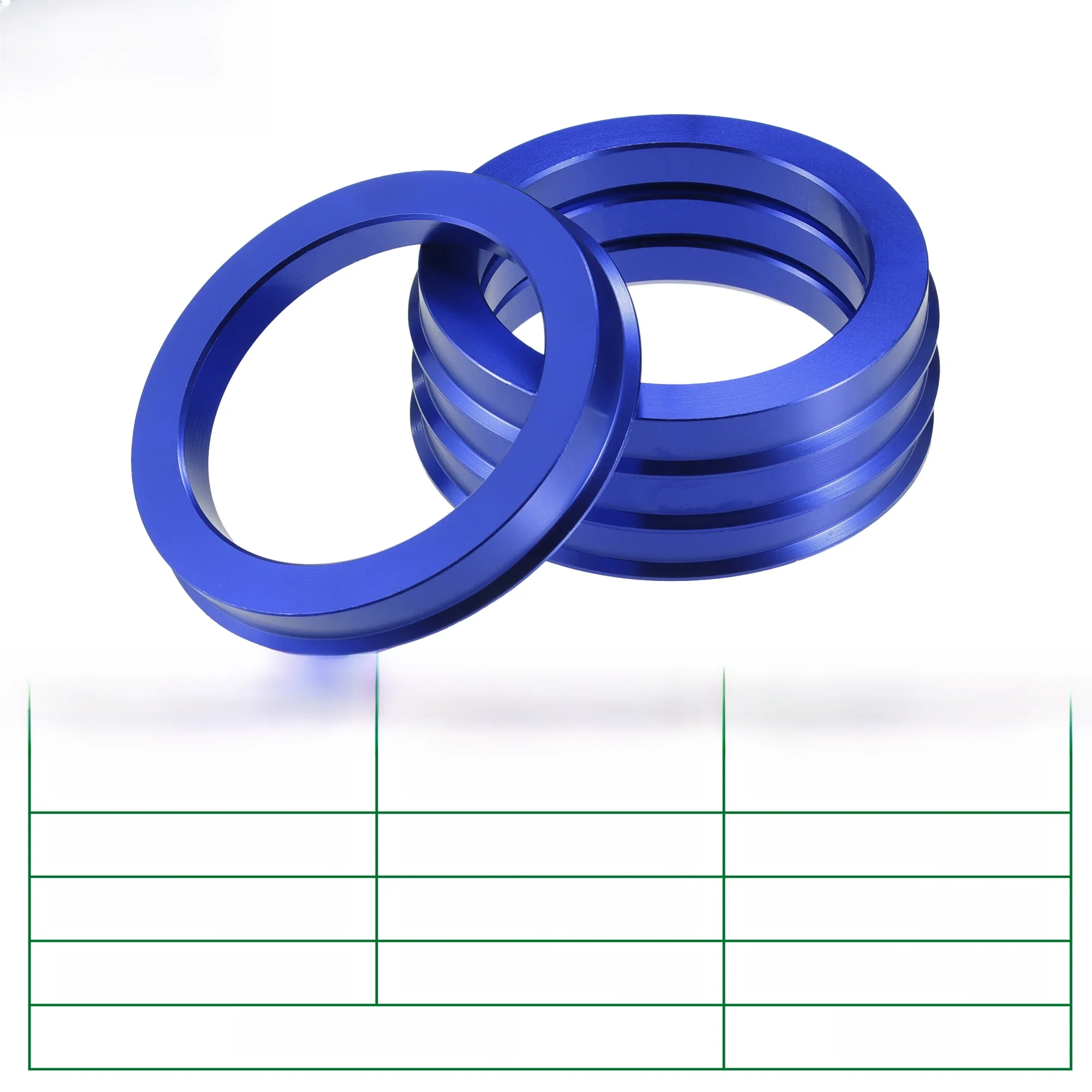 UXCELL 4 pièces Anneaux de centrage de roue pour pneus de voiture, D.E. 72.6mm 73.1mm vers D.I. 57.1mm 60.1mm 67.1mm 65.1mm, Bleu