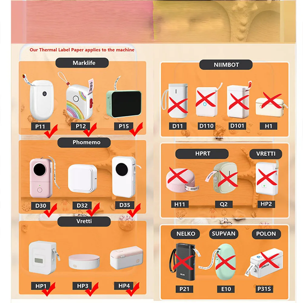 1Roll P12 P15 Thermal Label Sticker 12mm*40mm Tape Compatible D30 Q30 Marklife P11 P50 L12 DELI Q2 Labeller