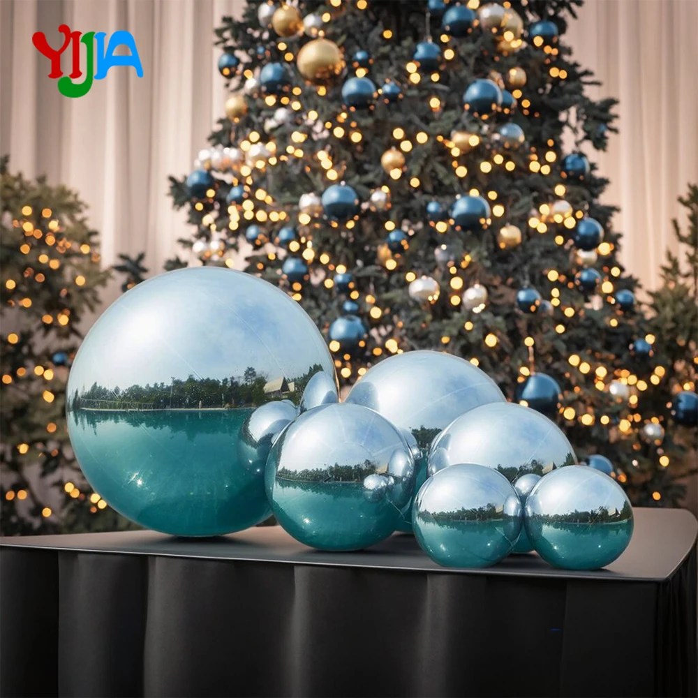 

Giant Inflatable Mirror Ball with Air Pump Big Shiny Balls Hanging&Standing PVC Airtight Disco Bubble Balloon For Decoration