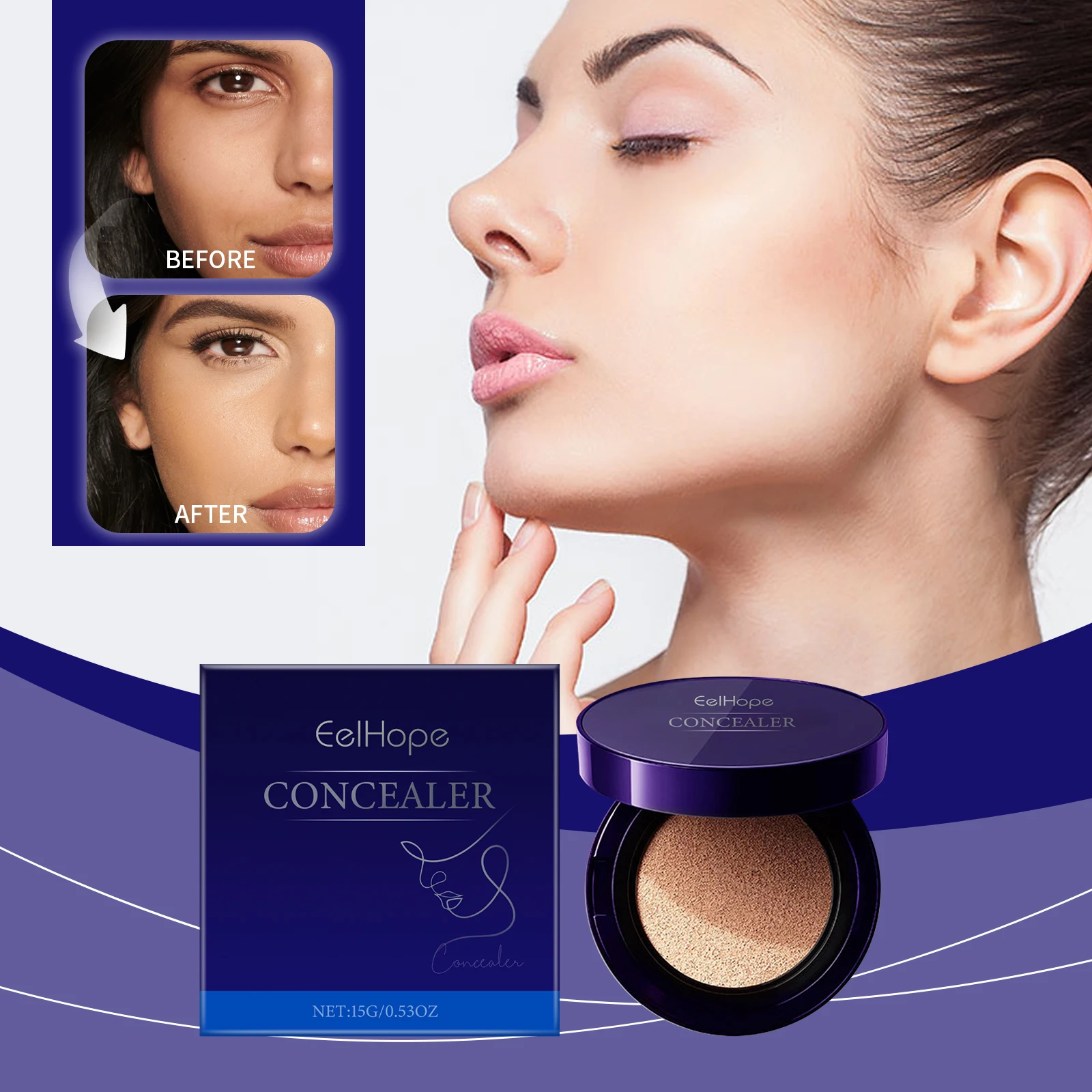 

Foundation Cushion Cream Brightens Complexion Covering Skin Blemishes Lasting Lightweight Hydrates Moisturize Concealer Cushion