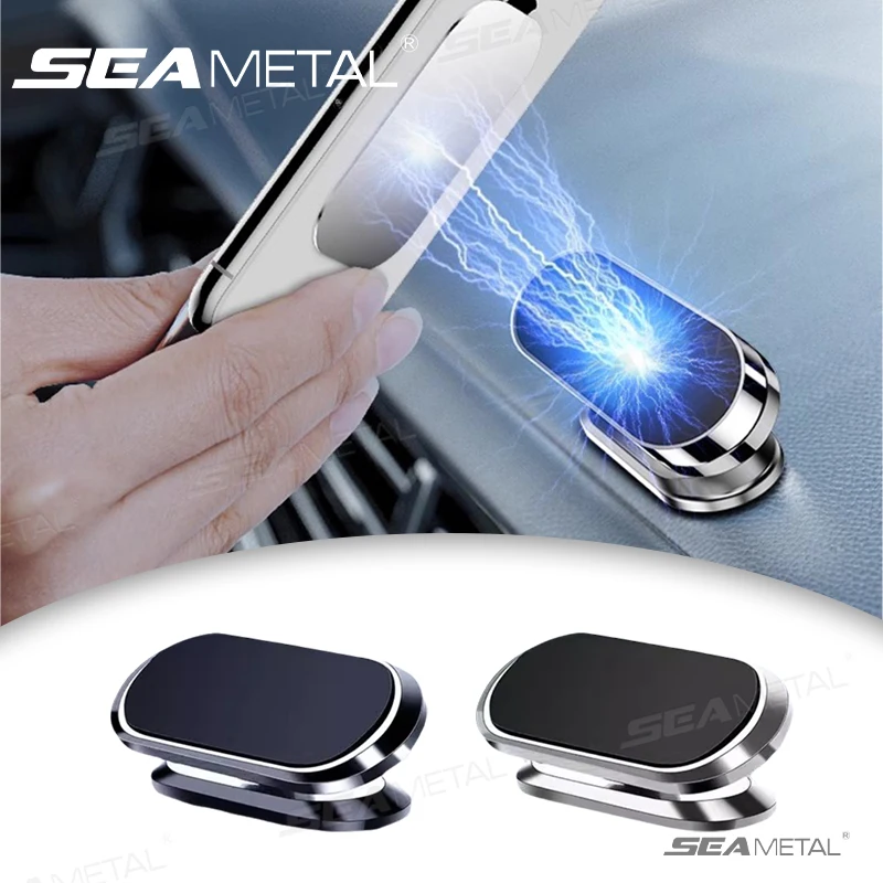 SEAMETAL Magnetischer Autotelefonhalter, 360-Grad-Drehung, Armaturenbrett-Telefonhalterung aus Legierung, Einhandbedienung, automatische Navigationshalterung