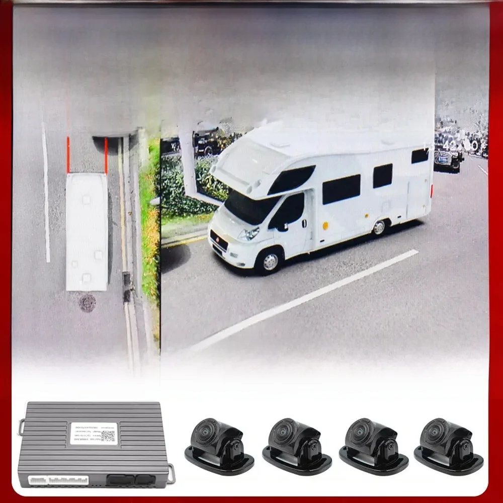 Smartour AHD 1080P 4AI 360 widok z lotu ptaka surround System obrazowania 3D widok z przodu cyfrowy rejestrator wideo odpowiedni do autobusu/ciężarówki/RV — zdjęcie 2