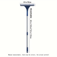 2 in 1 Window Mesh Screen Brush Dual-Sided Cleaning Blade Telescopic Long Handle Window Mop Squeegee Wiper for Home Cleaning