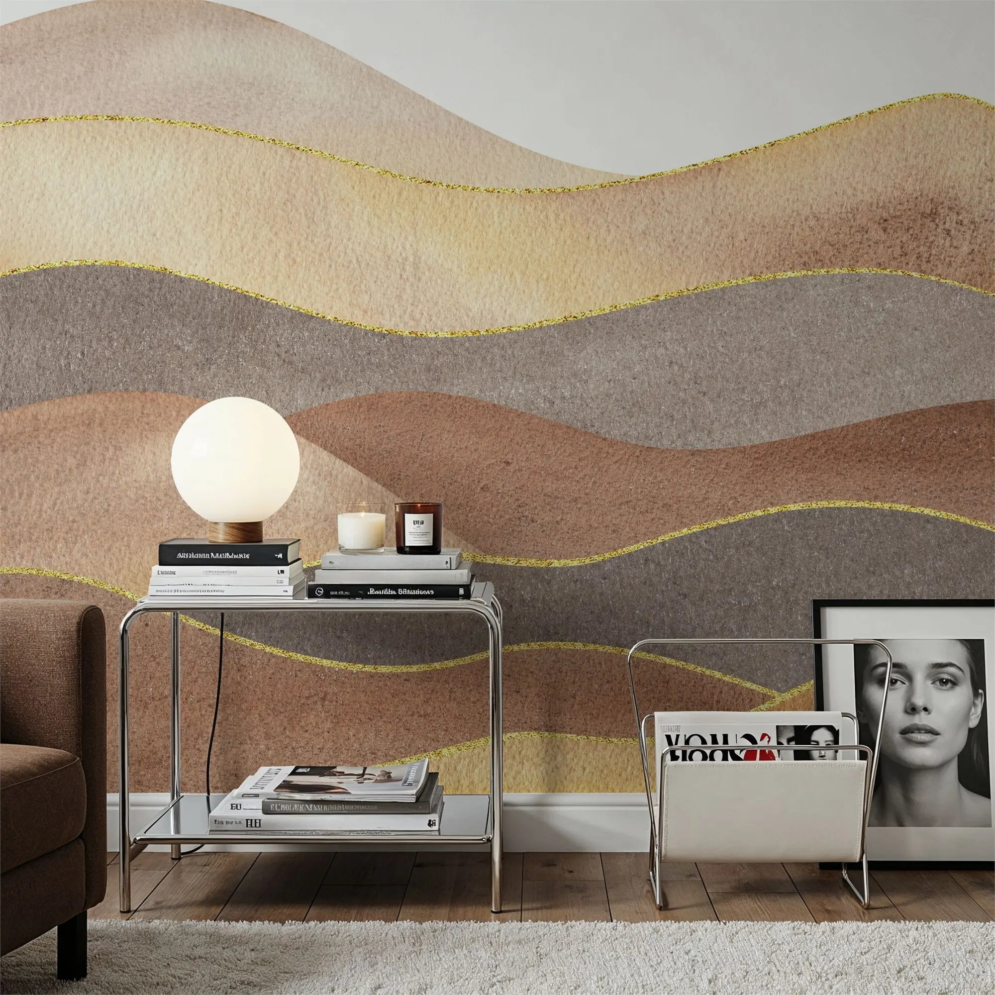 Custom Abstract Sand Dunes Wallpaper for Walls Made to Measure Large Wall Mural