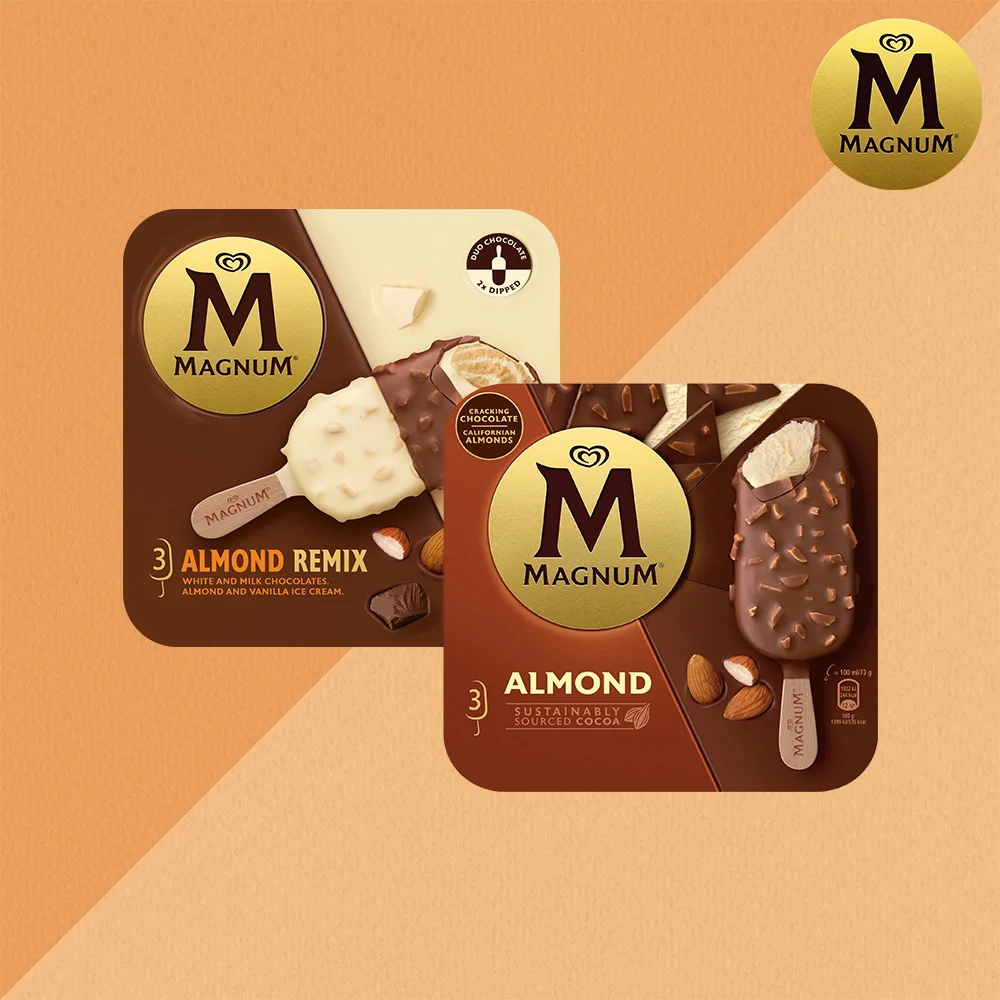 Magnum Almond Remix (85ml x 3 Mice) x 1 Pack + Magnum Almond Pack (100ml x 3 Mice) x 1 Pack