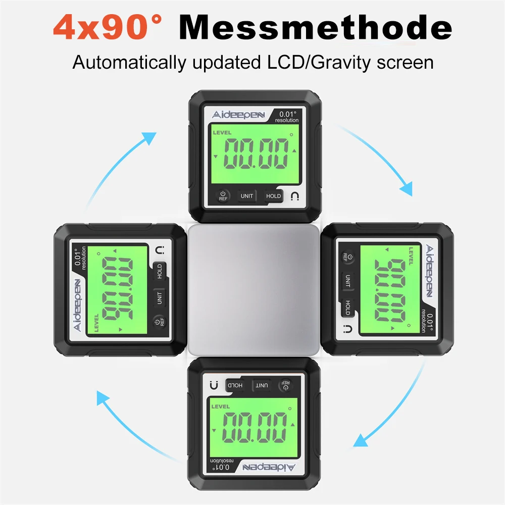 Digital Level Box Protractor Angle Finder 90 Degree Digital Protractor Angle Measure Inclinometer with Magnetic Based Backlight